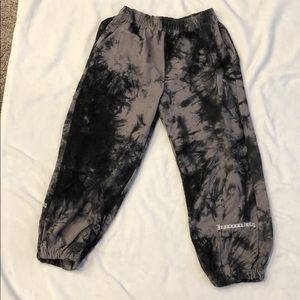 Black tie dye sweat pants